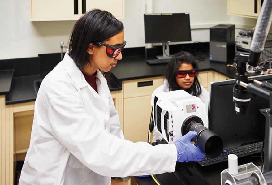 Students in biomedical research lab